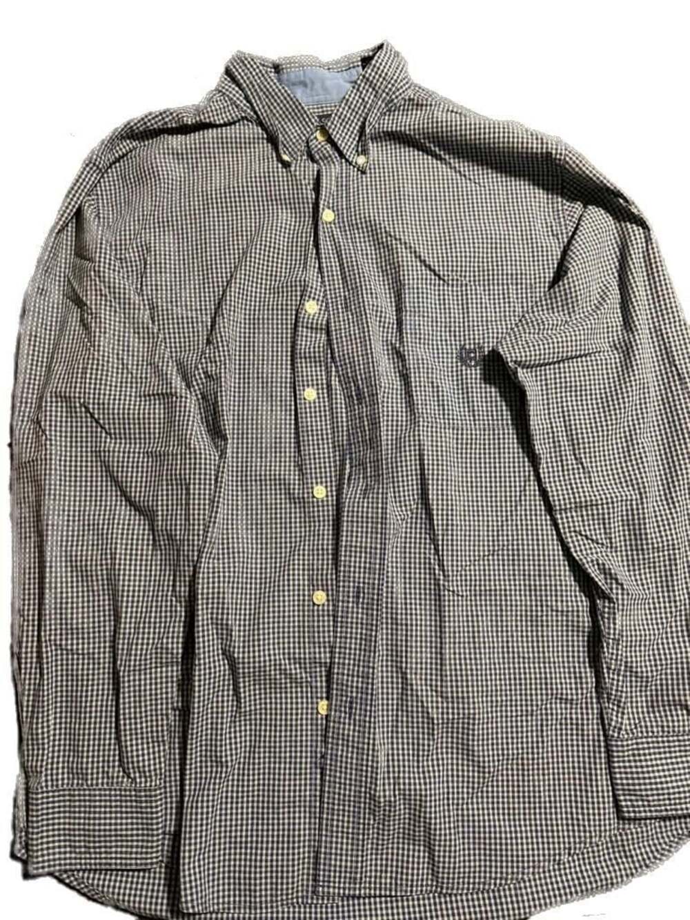 Chaps Est. 1978 Men's Blue Gingham 'Easy Care' Long Sleeve Button Down Shirt Siz